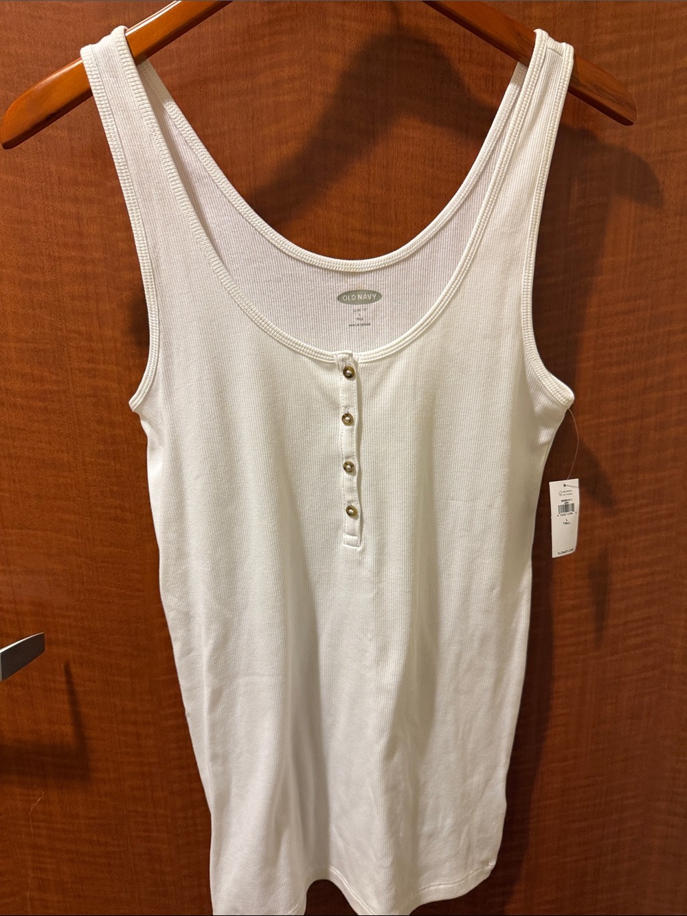 Old Navy Black Ribbed Henley Tank Top - Picture 2 of 2